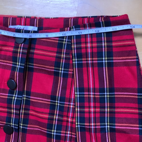 Subdued Tartan Button Front Red Black Willow Blue made in Italy - Picture 4 of 7